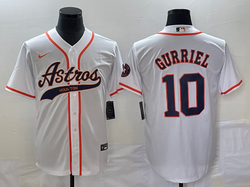 Men's Houston Astros Yuli Gurriel #10 White Jersey Joint Edition